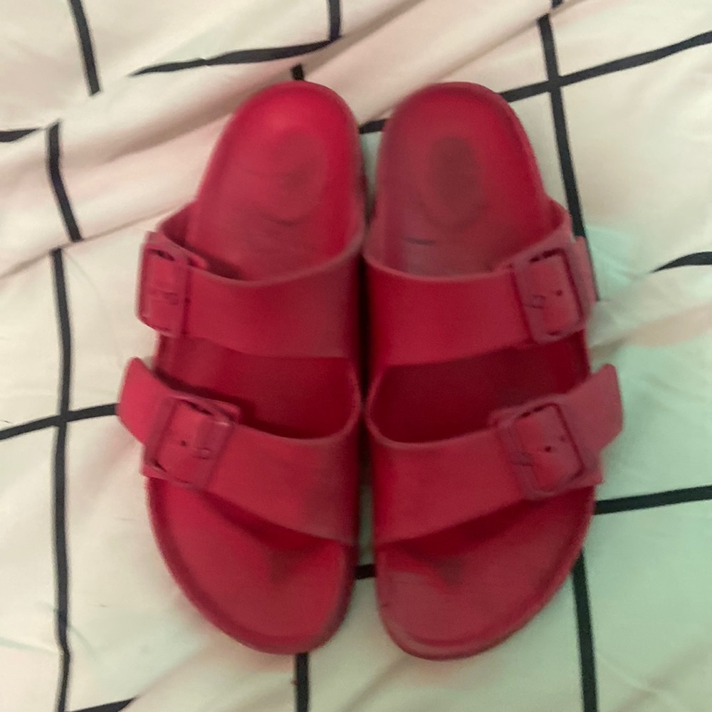 Hot pink Rubber Birkenstocks. Brand: Birkenstock. Size: 7 WILL BE CLEANED